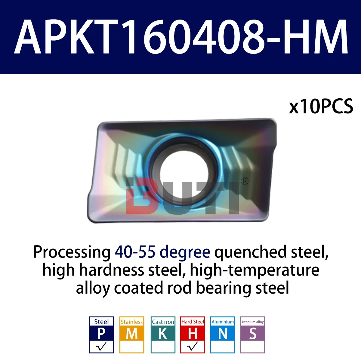 APMT1135/1604PDER-XM Нано-синий станок для обработки и фрезерных лезвий из высокотвердого сплава с ЧПУ, семицветный фрезерный станок из закаленной стали Cutte