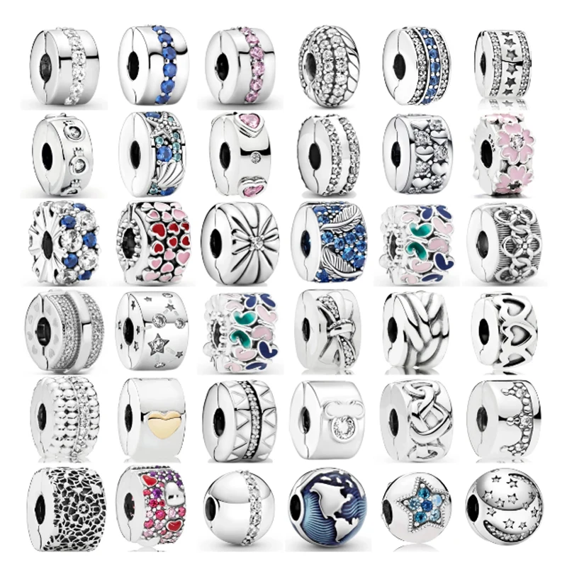 

925 Sterling Silver Charms Clipes Separate Original Logo Eternal Fit Original Pandora Moments Bracelet Diy Making Accessories