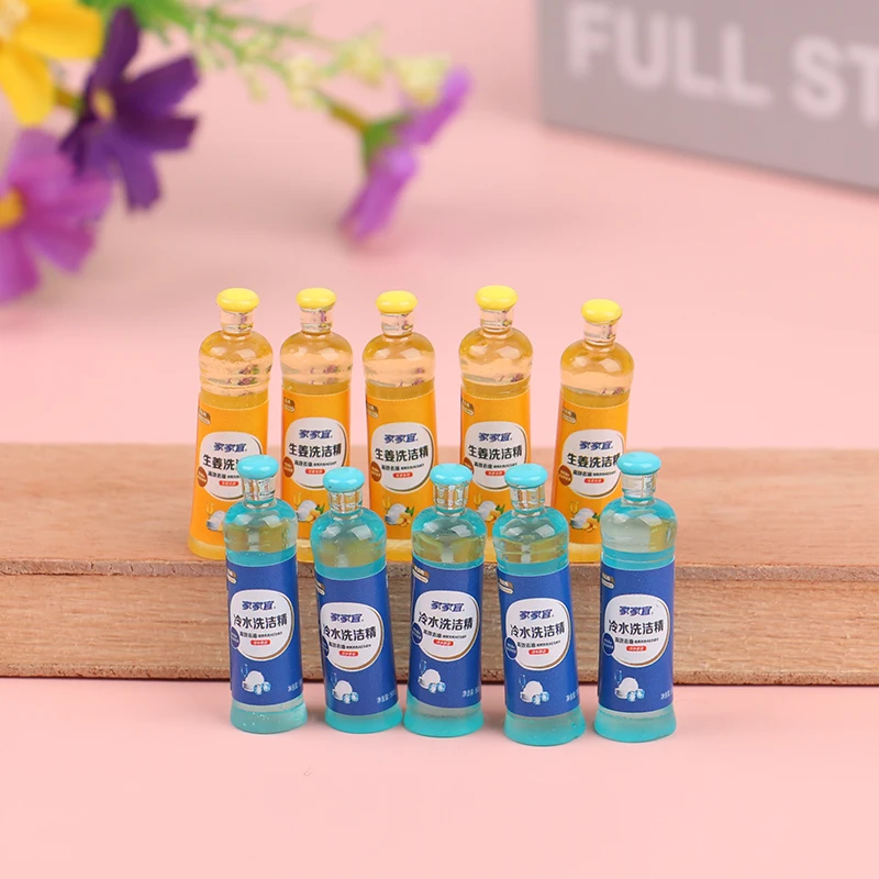 

5Pcs 1:12 Dollhouse Miniature Bottled Detergent Model For Children Pretend Play Toys Dollhouse Accessories