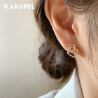 Женские серьги-подвески из серебра 925 пробы, с квадратными кристаллами