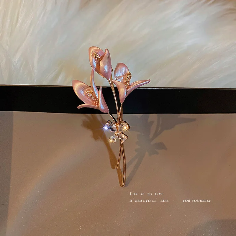 Популярная розовая школьная форма для учеников броши в виде цветка с розовыми