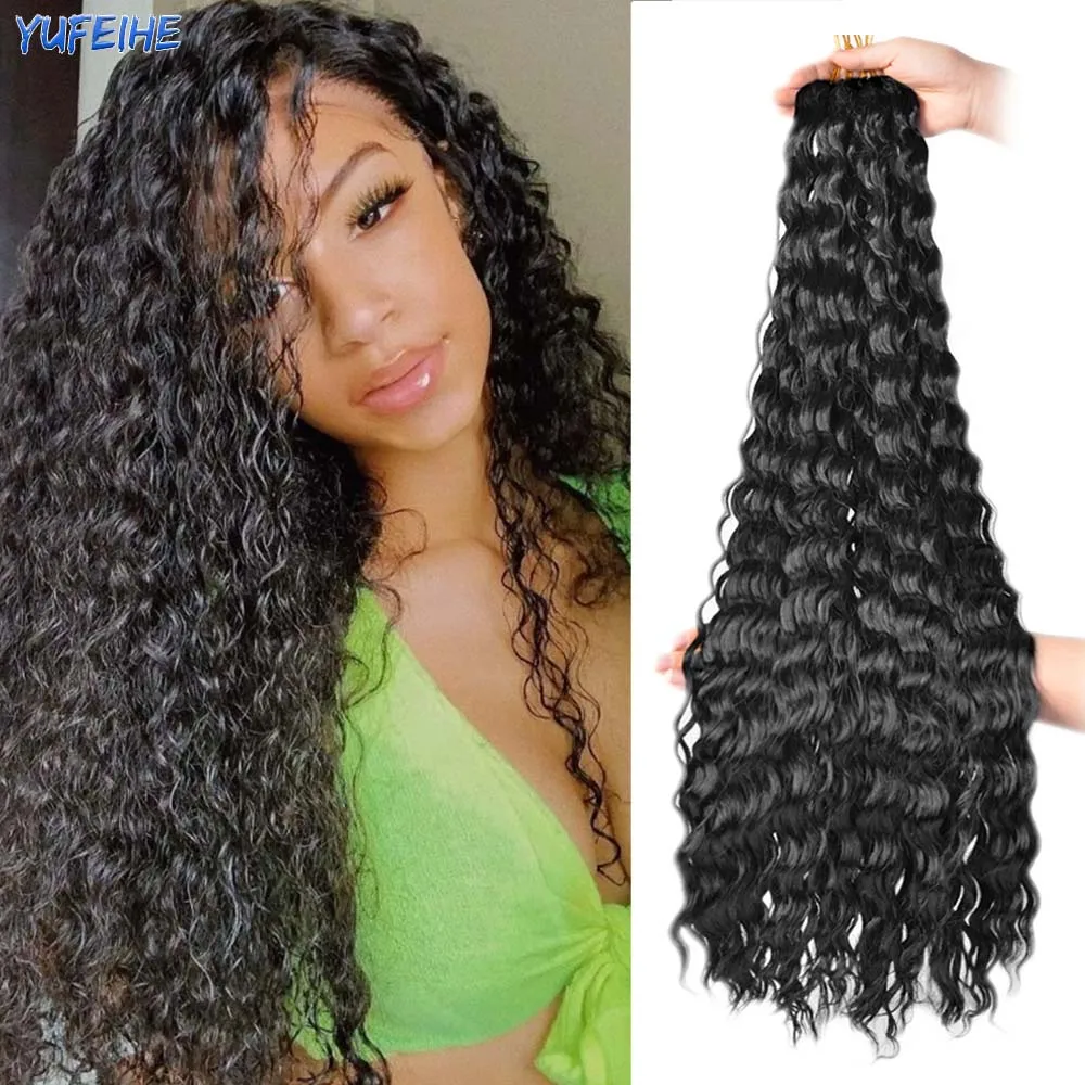 Synthetic Deep Wave Crochet Braiding Hair 30'' Freetress Deep Twist Crochet Hair Extensions Ombre Colored Grey Afro Loose Curls