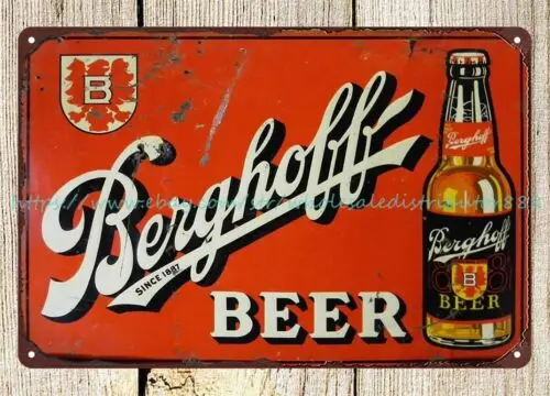 BERGHOFF BEER металлическая жестяная вывеска для гостиной настенное искусство