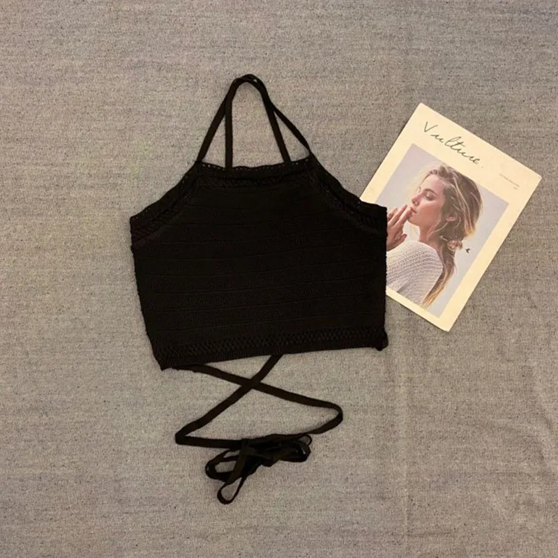 Женская майка-Холтер без рукавов