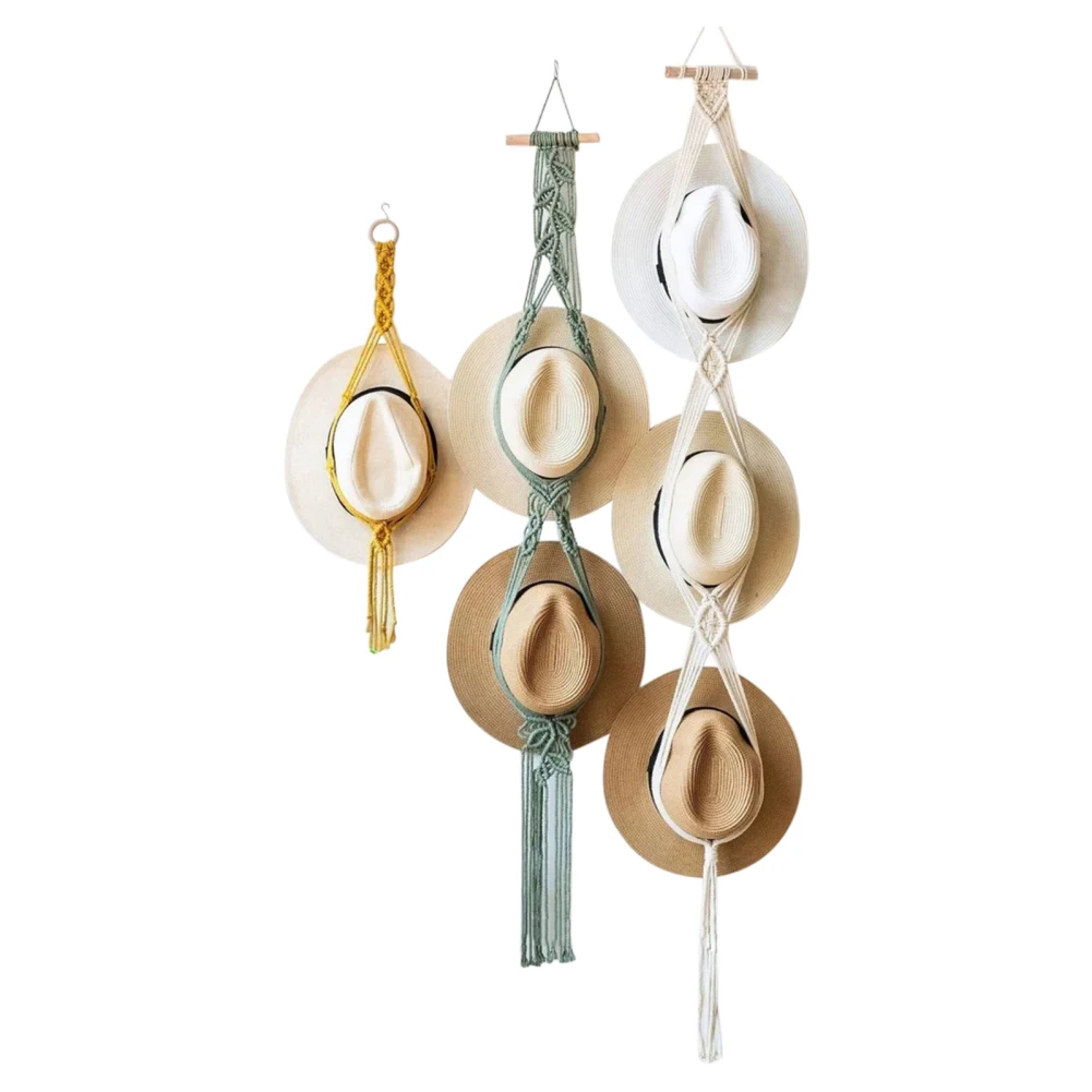 

Вешалка для шляп настенная, домашняя витрина для хранения шляп в богемном стиле, держатель-органайзер, привлекательная вешалка для шляп