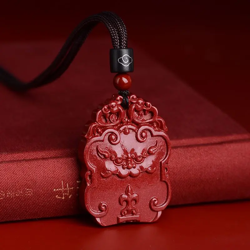 Кулон из киновари, кулон в форме сердца, Wangcai счастливое мужское ожерелье, подвески
