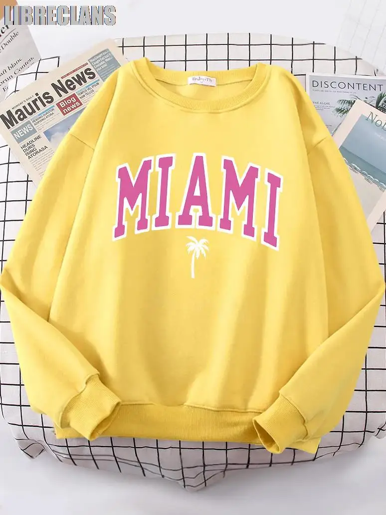 

LIBRECLANS 2023 Autumn New Women's Miami Beach Street Hoodie, Florida, USA Fashion Breathable High Quality Women's Sweater