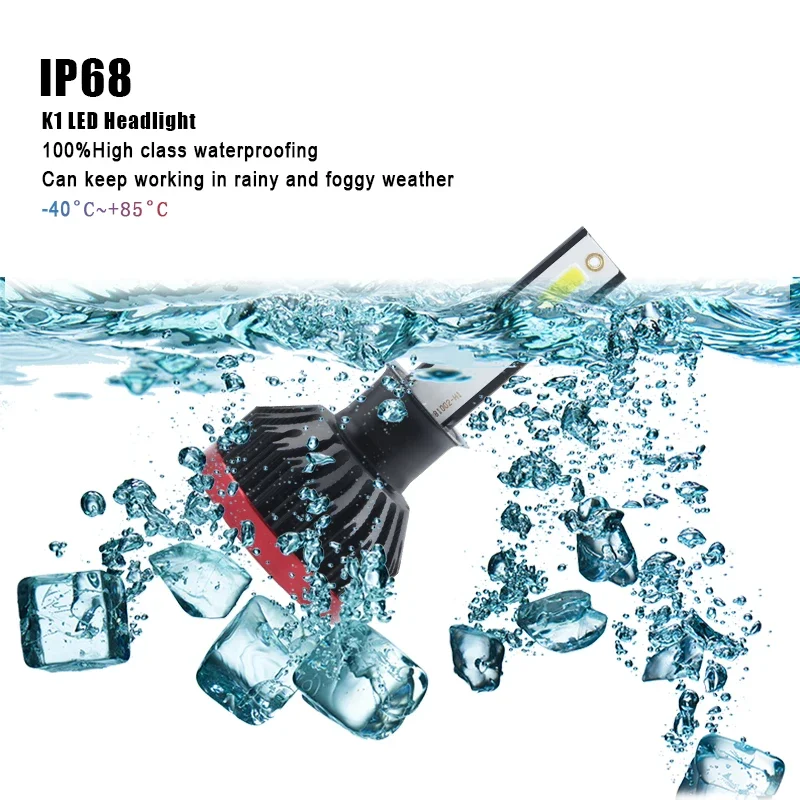 K1-1 Автомобильная светодиодная фара H1 H3 H7 H4 H8 H9 H11 9012 9005 9006 лампа 80 Вт 6000LM 6000K