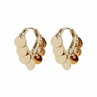 milan girl tassel earrings trend creative small discs tassel temperament earrings copper material high end cold wind ear jewelry