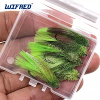 wifreo 3pcs green zoo cougar streamer fly with barbed hook slow sink sculpin imitation trout fishing flies lure artificial bait