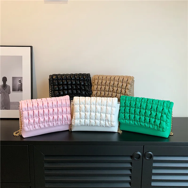 

CGCBAG Fashion Women Designer Luxury Shoulder Bag Casual Folds Square Messenger Bag High Quality PU Leather Female Handbags