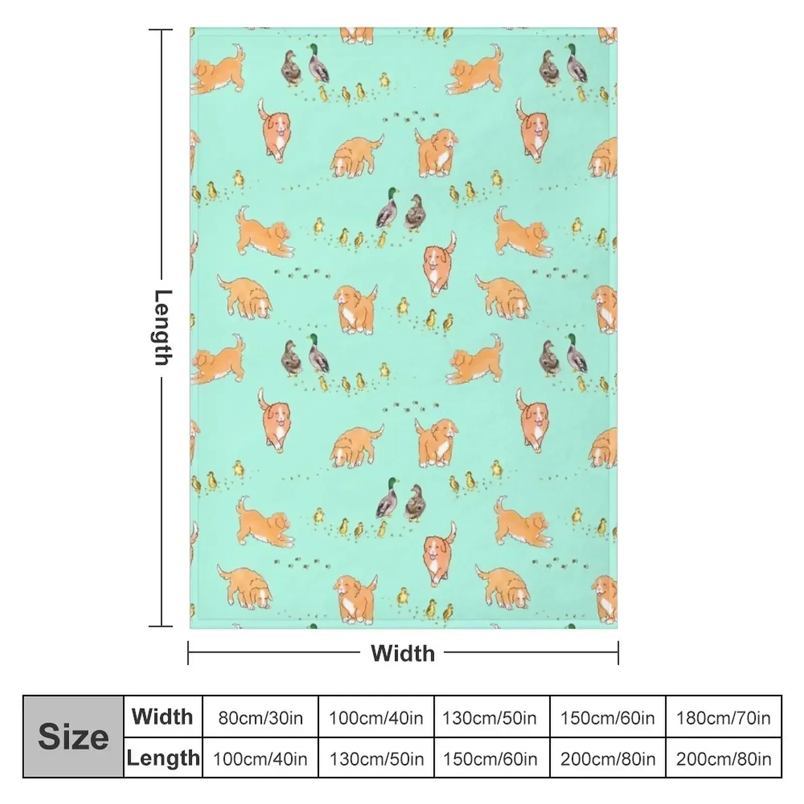 Толлер щенки и утки — мятное одеяло очень большое на заказ