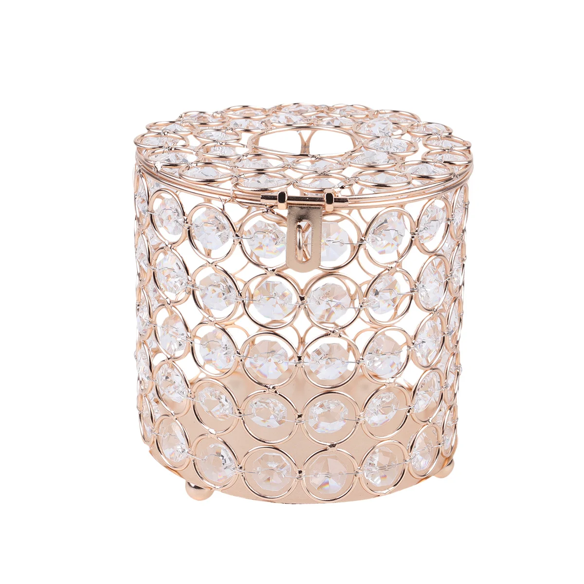 

Tissue Holder Toilet Box Roll Paper Crystal Glass Storage Dispenser Cover Decorative Metal Bathroom Stand Golden Upright Alloy