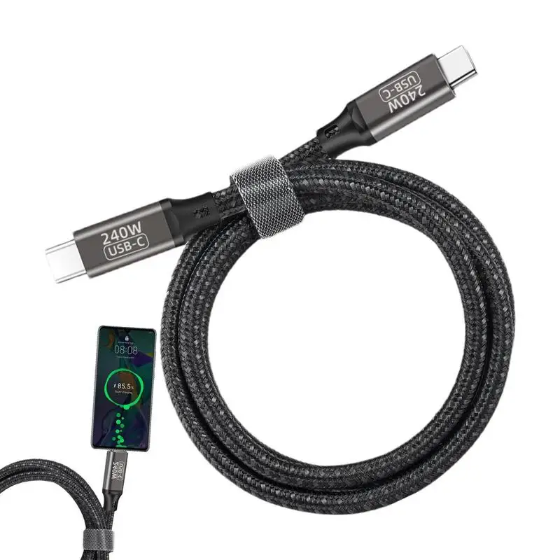 

Charger Cable 240W Super Charger 3/6/10 Feet Type C Charger Nylon Braided USB Cable Charger Cord
