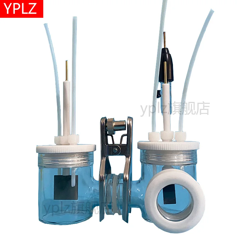 

H-type double-layer single-layer quartz window exchangeable membrane ion-exchange membrane sandwiched membrane electrolytic cell