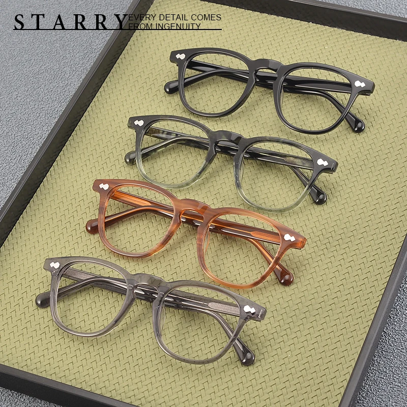 Ацетатные мужские очки с квадратной оправой чистые ручной работы модные ретро