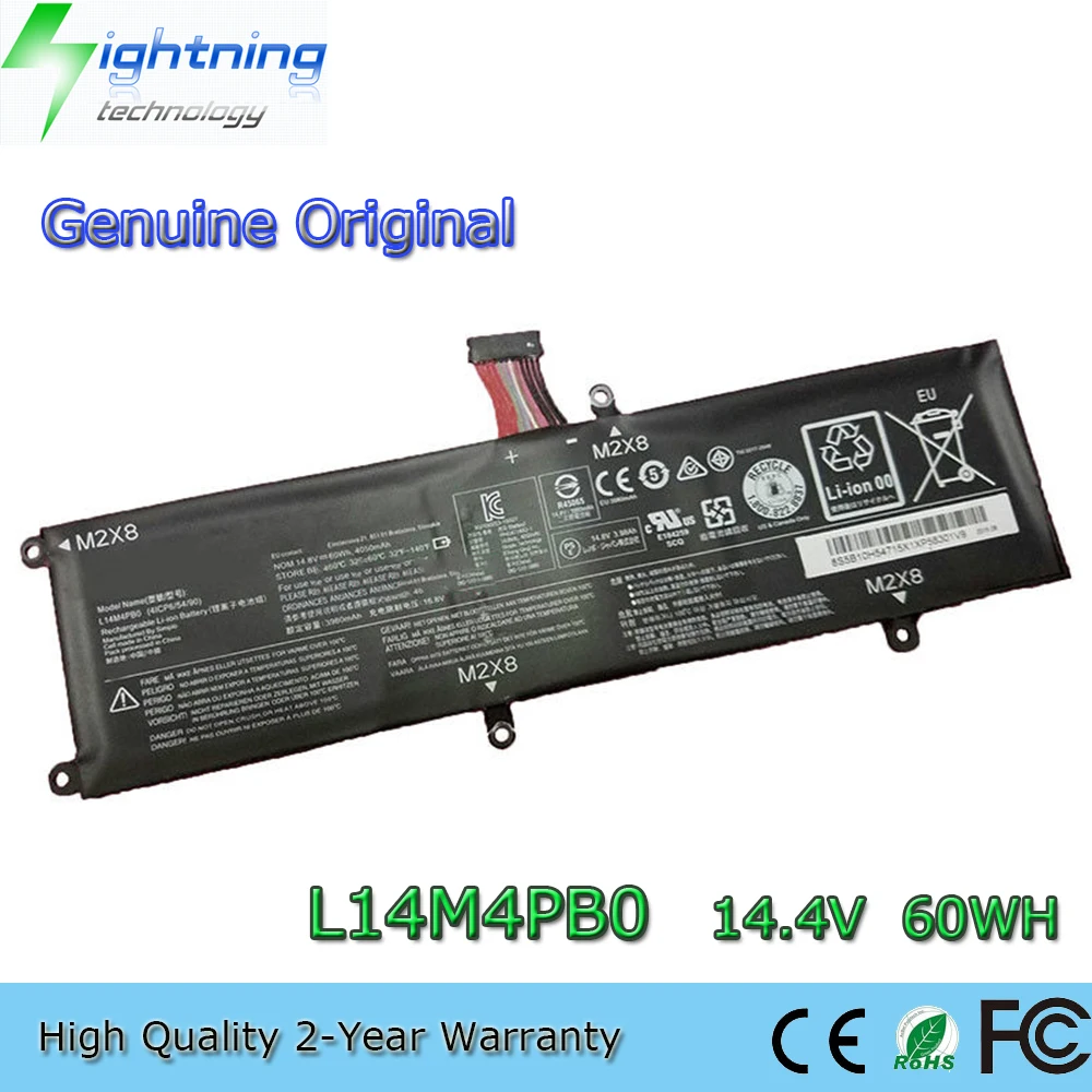 Новый оригинальный L14M4PB0 14,4 в 60 Втч Аккумулятор для ноутбука Lenovo savпассивный 14-ISK 15-ISK спасатель 14ISK L14S4PB0
