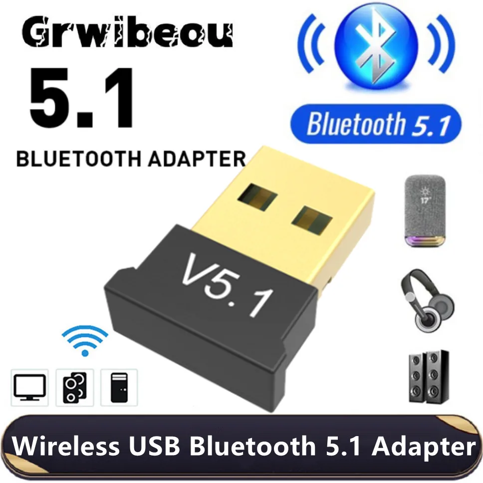 USB Bluetooth Adapter Wireless Bluetooth 5.1 Audio Receiver Transmitter BT Adaptador for PC Speaker Mouse Music Audio Adapter