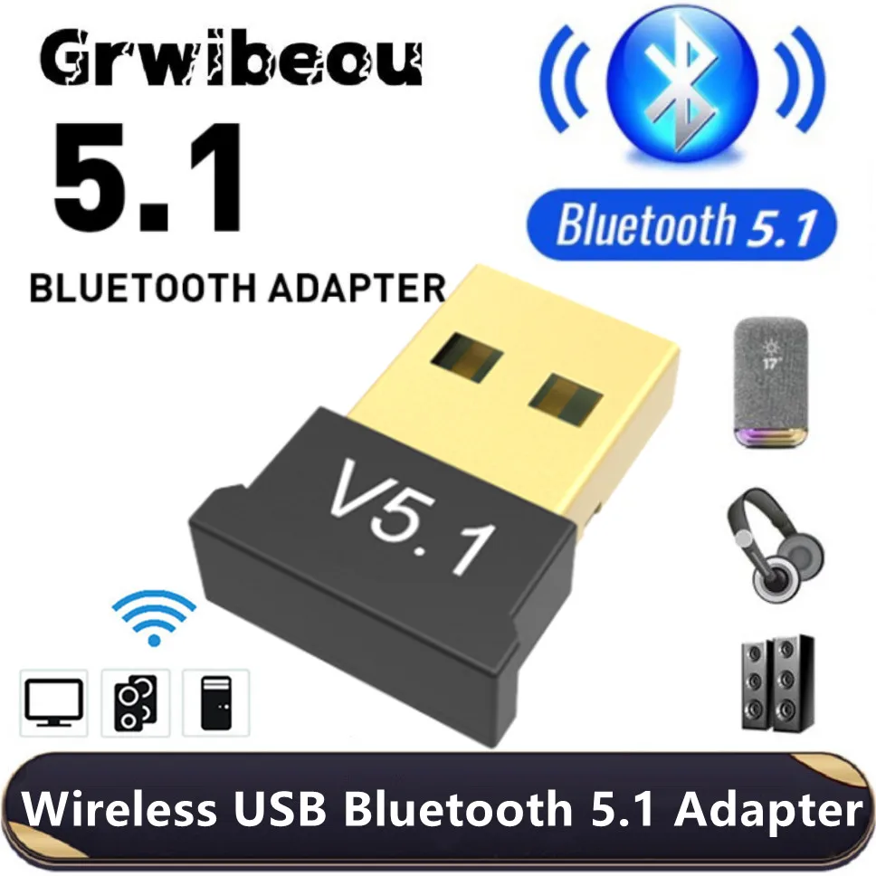 

Bluetooth-адаптер USB, беспроводной, Bluetooth 5,1, прием-передача аудио, для ПК, динамика, мыши, музыки