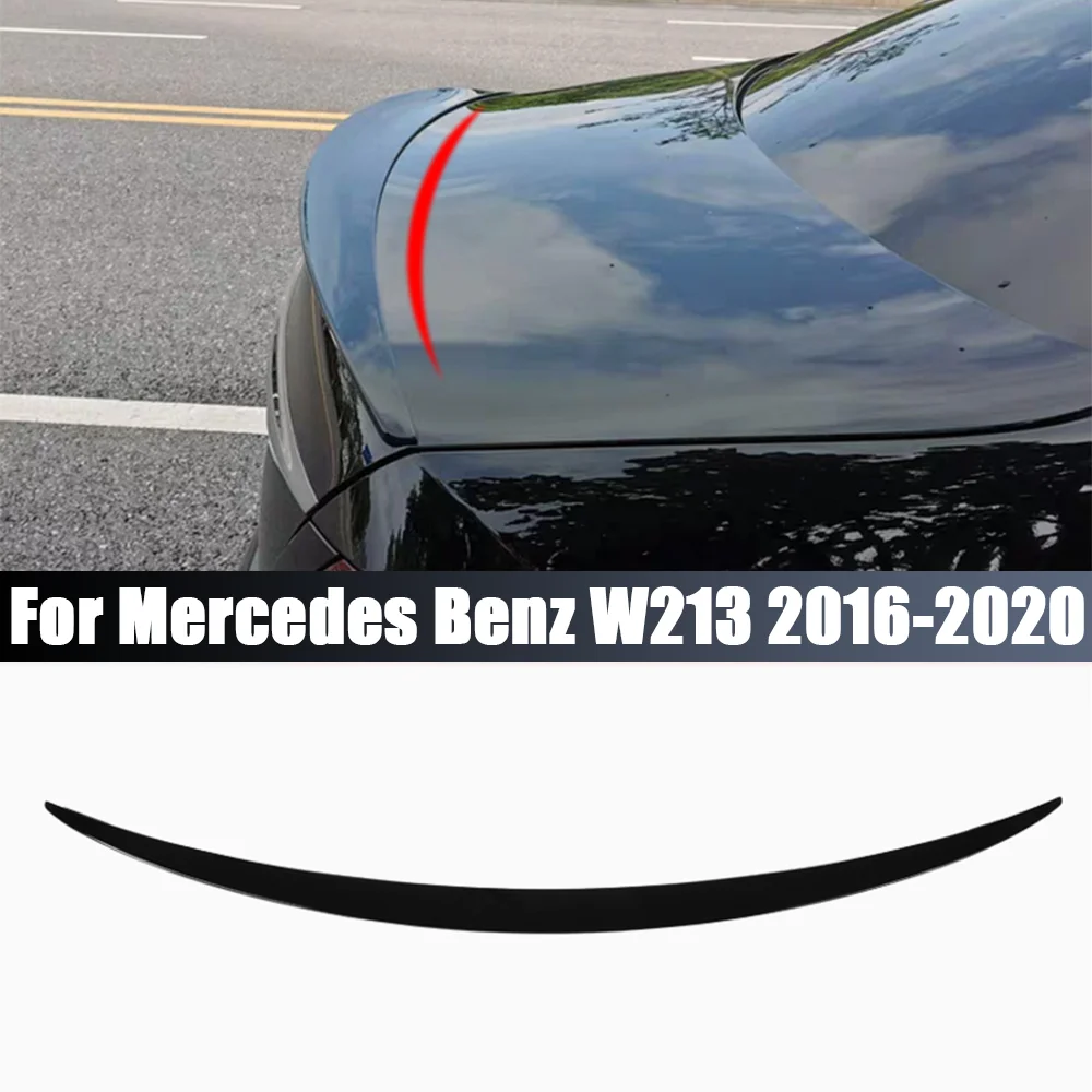 

Car Rear Trunk Boot Lip Spoiler Wing Lip Glossy Black For Mercedes Benz W213 E200 E260 E300 2016-2021 Rear Roof Lip Spoiler