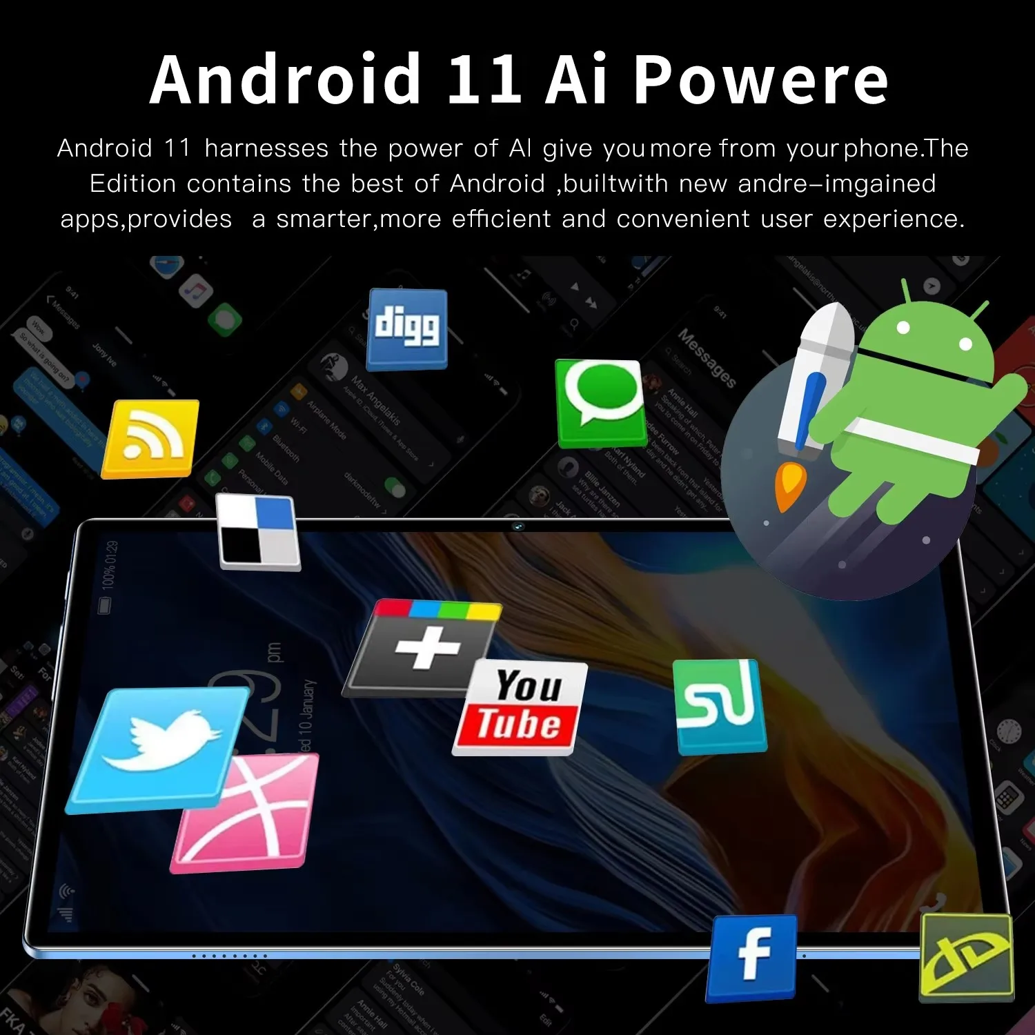 Планшет на Android восемь ядер экран 10 1 дюйма 4 Гб + 64 ГБ Новый - дюймовый планшет Google