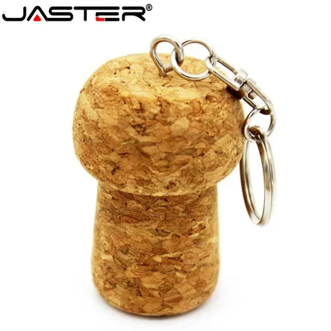 USB-накопитель JASTER, деревянная пробка, ручка, бесплатный индивидуальный логотип, флэш-накопитель, мягкая деревянная пробка для бутылки, 64 ГБ, 32 ГБ, бесплатный брелок в подарок