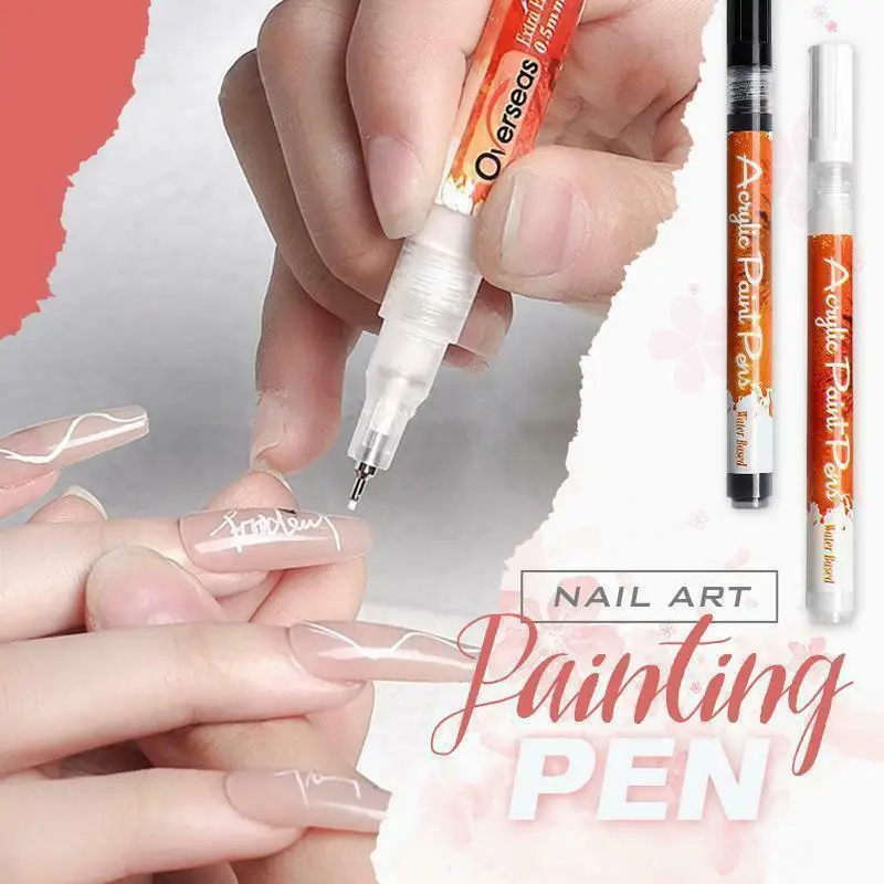 

1Pcs Nail Art Graffiti Dotting Pen Waterproof Drawing Painting Liner Brush DIY Flower Abstract Lines Detail Manicure Tool *13cm*