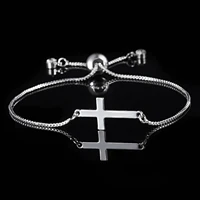 1pc punk fashion cross bracelet for men women classic stainless steel bracelet parents and kid pendant bracelet jewelry gift