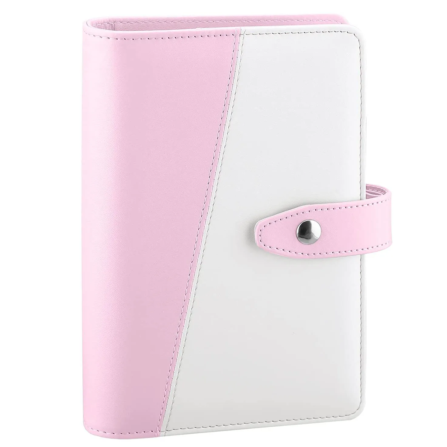 

A6 PU Leather Budget Binder Refillable Notebook Cover, Personal Planner with Buckle Closure for A6 Cash Envelopes Refill Paper