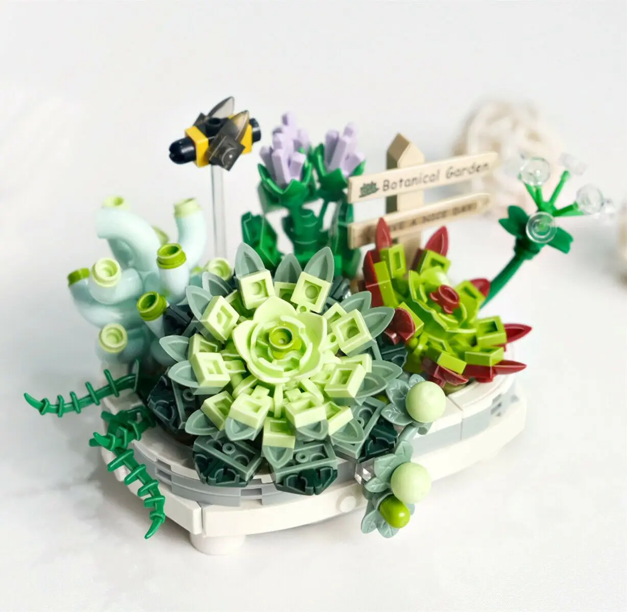 Фото Конструктор LOZ Mini Blocks 1660 1661 1658 1659 10280 10289: Цветочные пазлы, растения в горшках, подарок для женщин, украшения для дома №4
