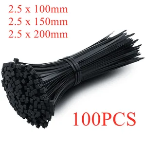 100pcs Self-locking Cable Tie With Nylon Plastic Cable Tie Buckle 2.5x100/2.5x150/2.5 x200mm  Fasteners & Hardware Cable