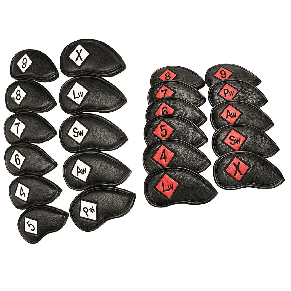 Headcover Set With Number Tag 4-9,pw,aw,sw,lw,x Fit Main Iro