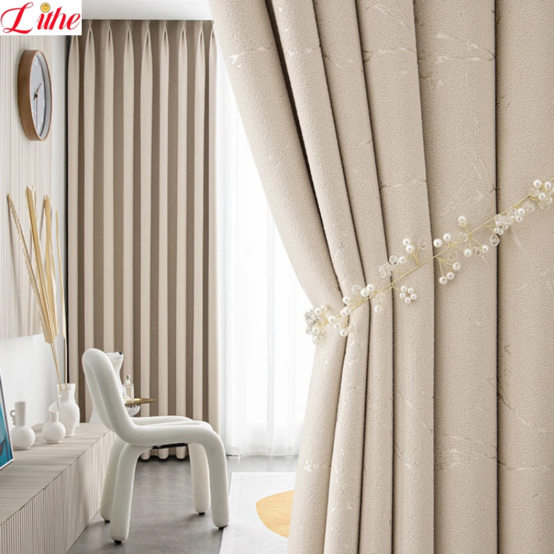 

100% Full Blackout Curtains for Living Room Bedroom Windows Hall Shading Drape Tulle Free Shipping Window Curtains Luxury Decor
