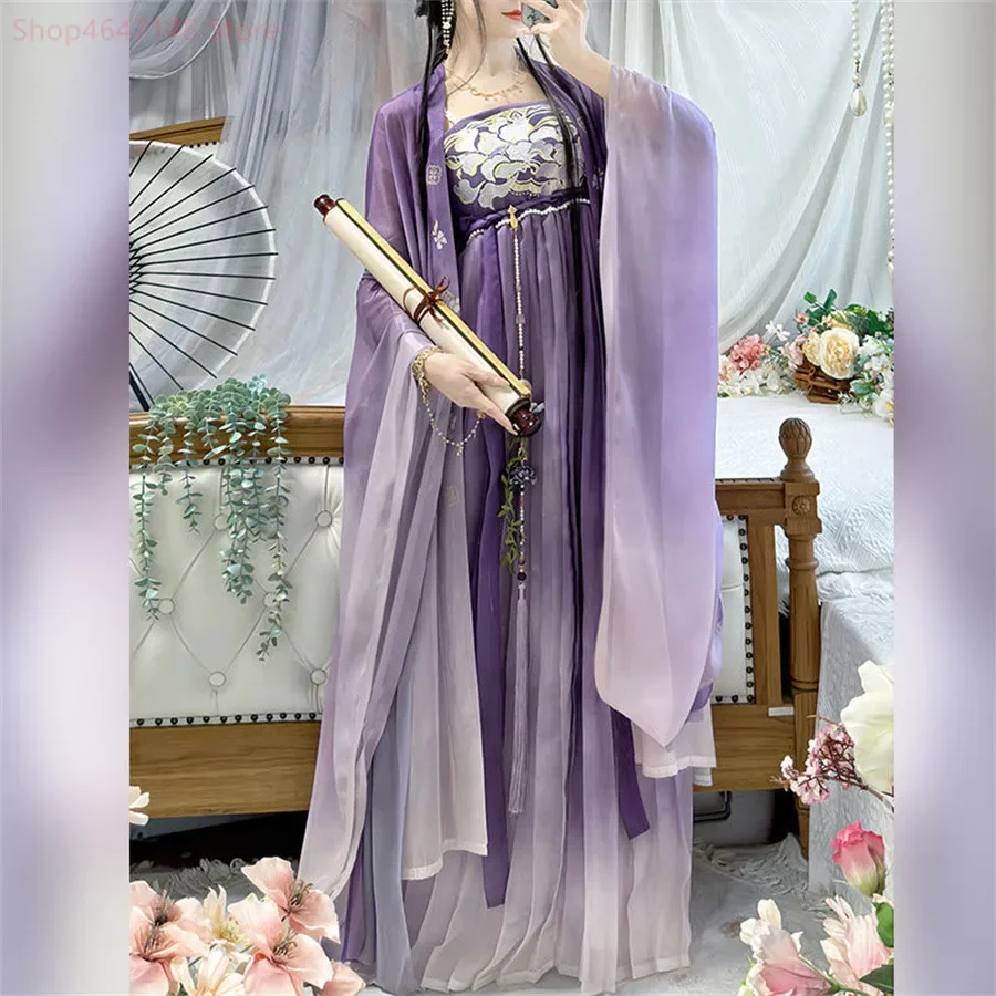 Халат Hanfu violette pour femme broderie traditionnelle chinoise des Prairies костюм для косплея Nickel é десятка