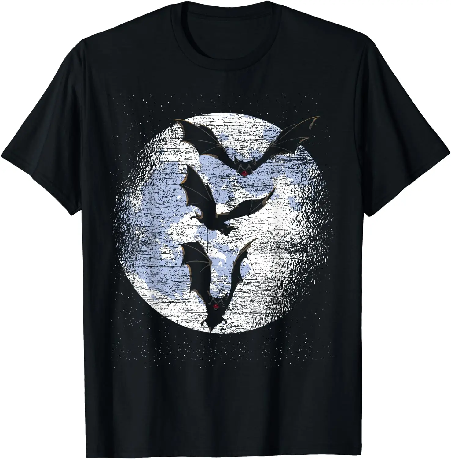 

Halloween Bats Moonlight Vampire Bat T-Shirt for Men Women Oversized T Shirt Men Clothing Casual Cotton Daily Four Seasons Tee