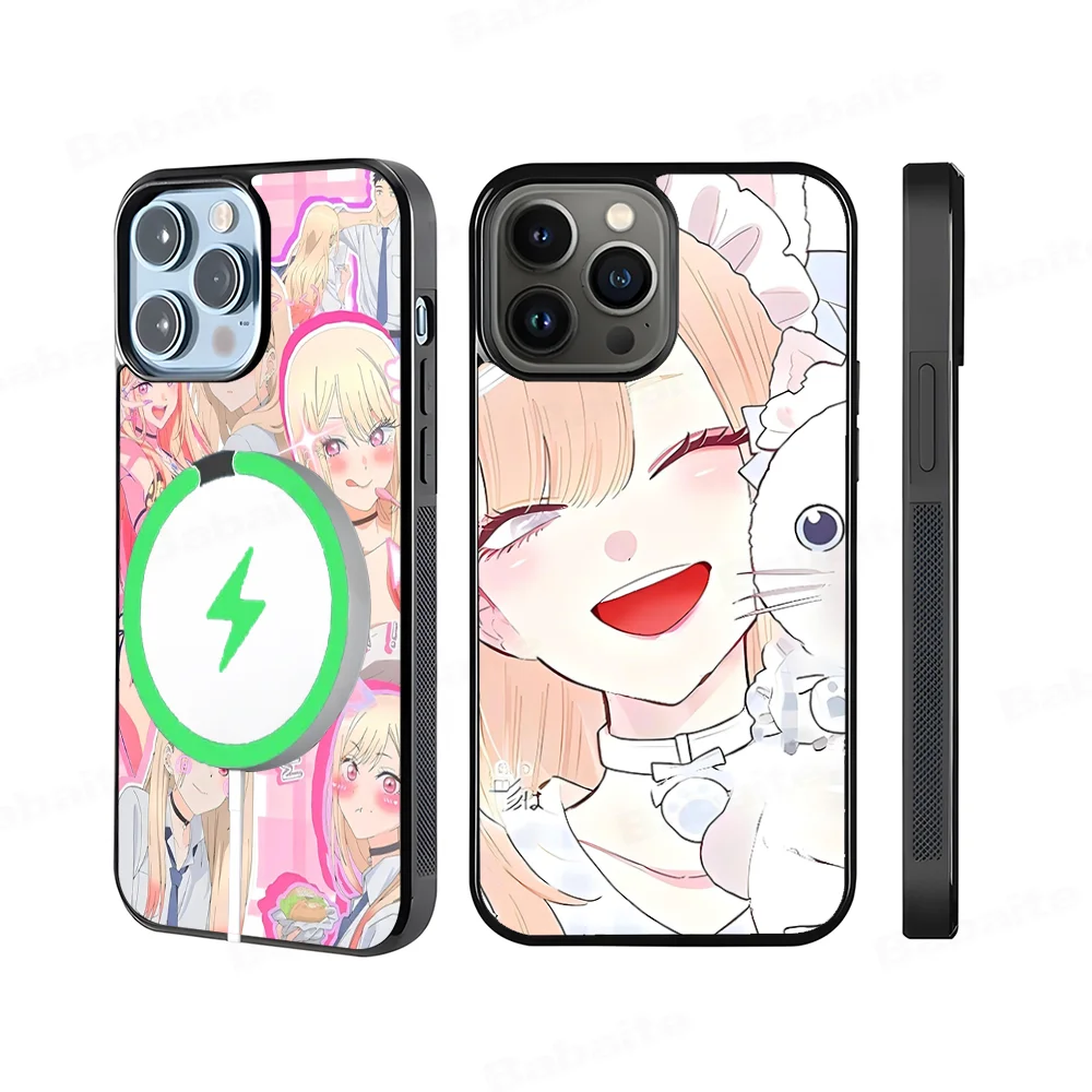 For S23 Marin Kitagawa Phone Case Magesafe Magnetic Wireless Charge iPhone 16 11 12 13 14 15 Pro Max Plus Mini