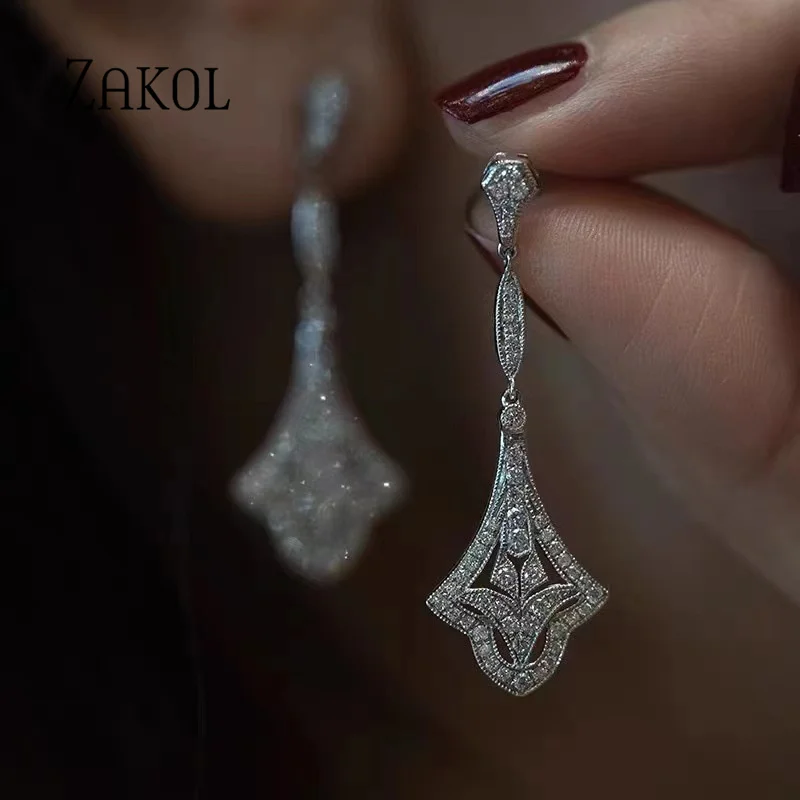 ZAKOL персонализированные Универсальные Длинные Простые белые геометрические