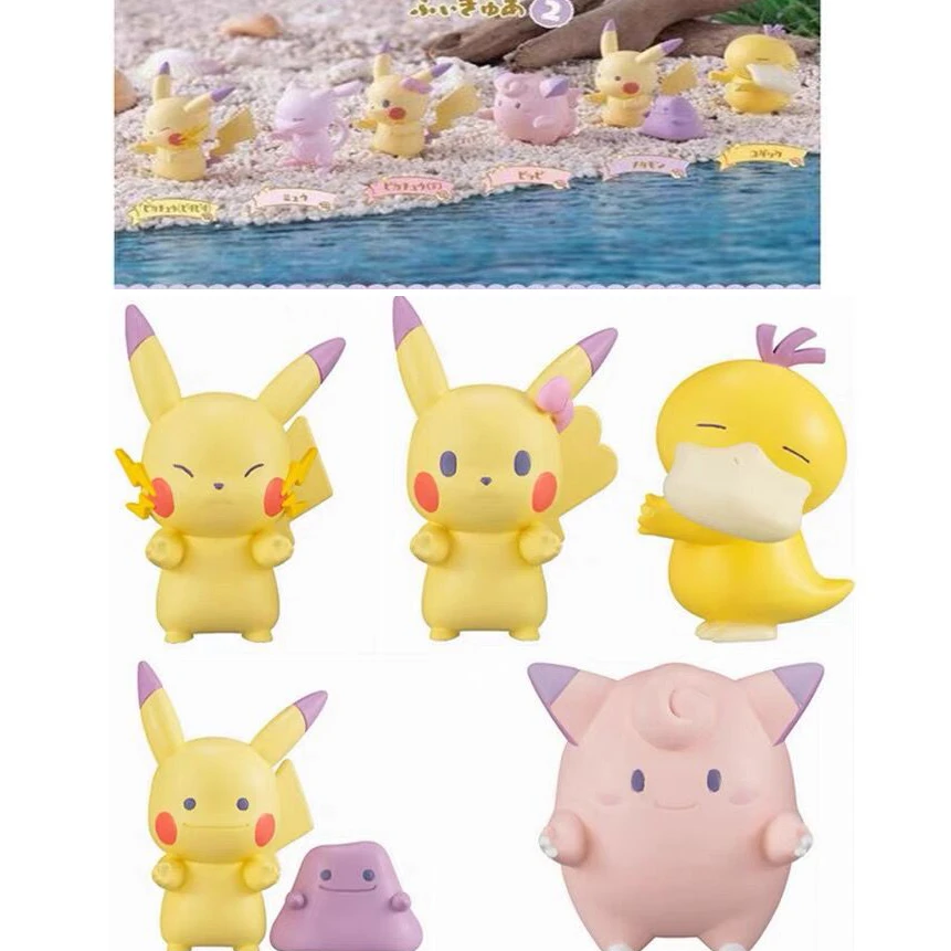 

Kawaii Pokemon Queue Figures Bikachu Psyduck Mew Clefairy Cartoon Pvc Action Figure Doll Ornaments for Kids Toy