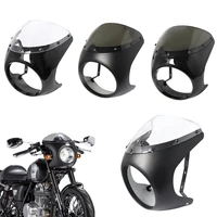 universal motorcycle 7inch round headlight fairing screen for cafe racer harley retro style handlebar fairing windshield cover