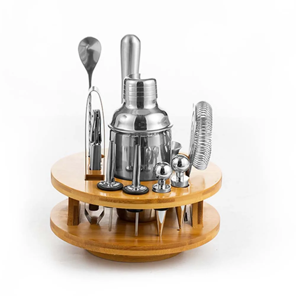 Набор инструментов для бара шейкер коктейлей ложка разлива Бамбуковая