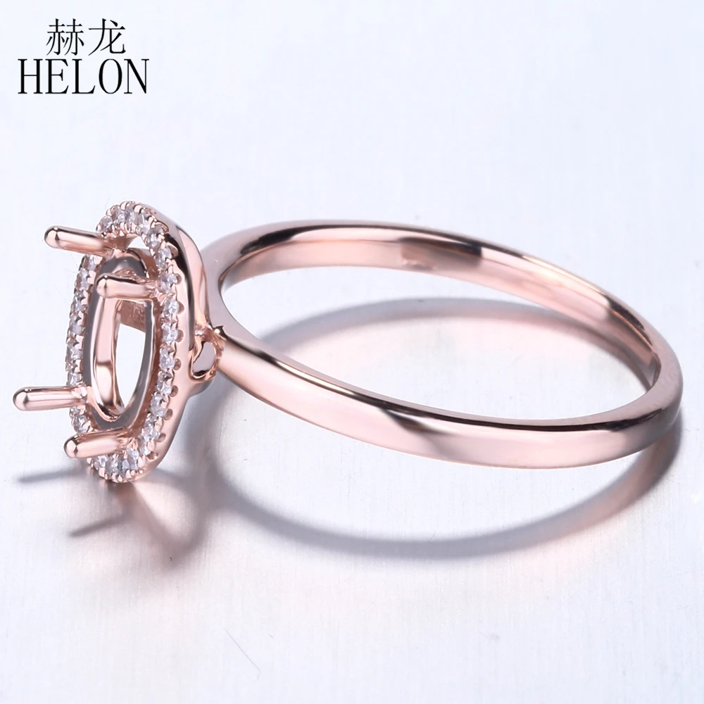 HELON женские бриллиантовые кольца Твердое 14K 10k розовое золото натуральные