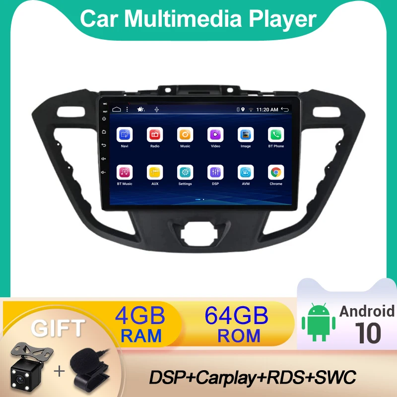 

Для Ford Everest Ranger Mazda BT-50 BT50 Android 10 автомобильное радио 2 Din DSP Carplay мультимедийное стерео головное устройство 4G + 64 ГБ