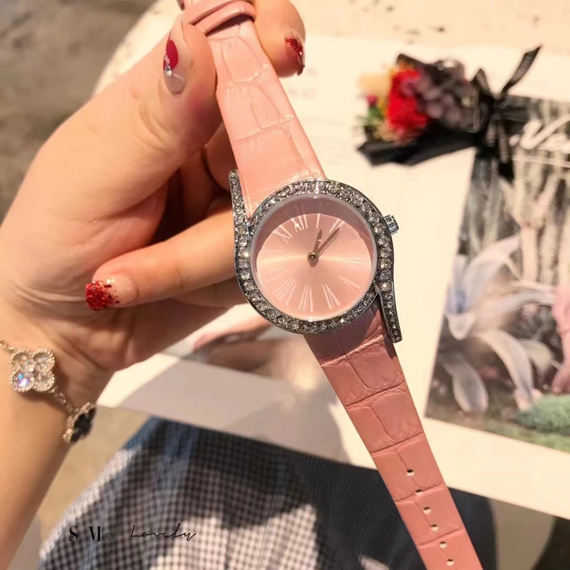 2023 Top Fashion Luxury Brand Ladies Diamond Limelight Gala Series Quartz Dial Leather Watch For Women Gift Relogio Feminino enlarge