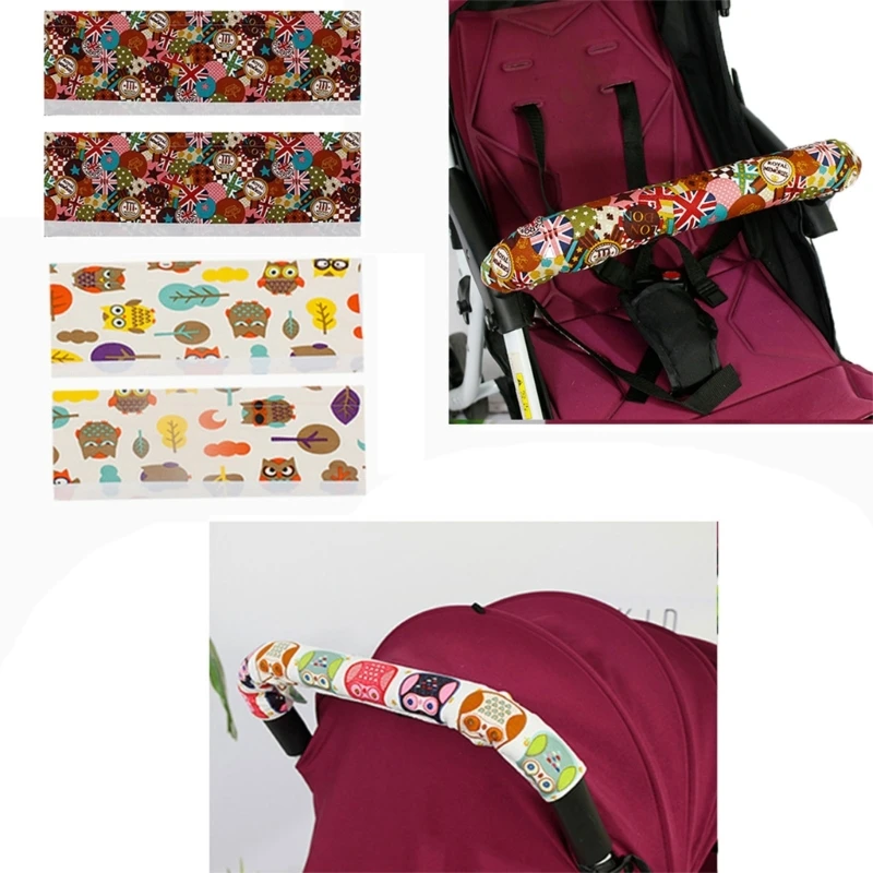 

Baby Stroller Handle Covers Protective Cartoon Floral Armrest Cover Pushchair Accessories Sturdy Bumper Bar