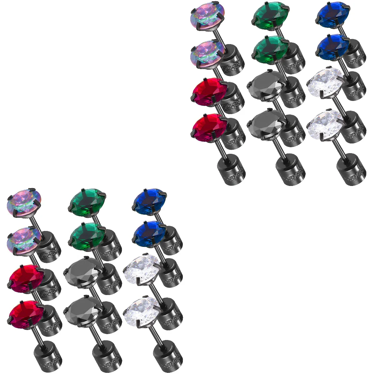 

Женские серьги-гвоздики с бриллиантами, 12 пар