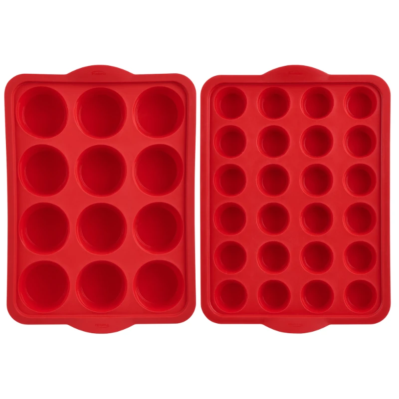 

Muffin Pans, Red, Set of 2 - 12 Ct Muffin & 24 Ct Mini Muffin