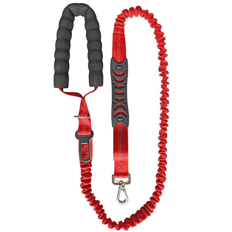 

Dog Leash Double Leashes for Dogs Walking Reflective short Dog Leash Elastic Leashes for Dogs Traveling with Car Safety Belt