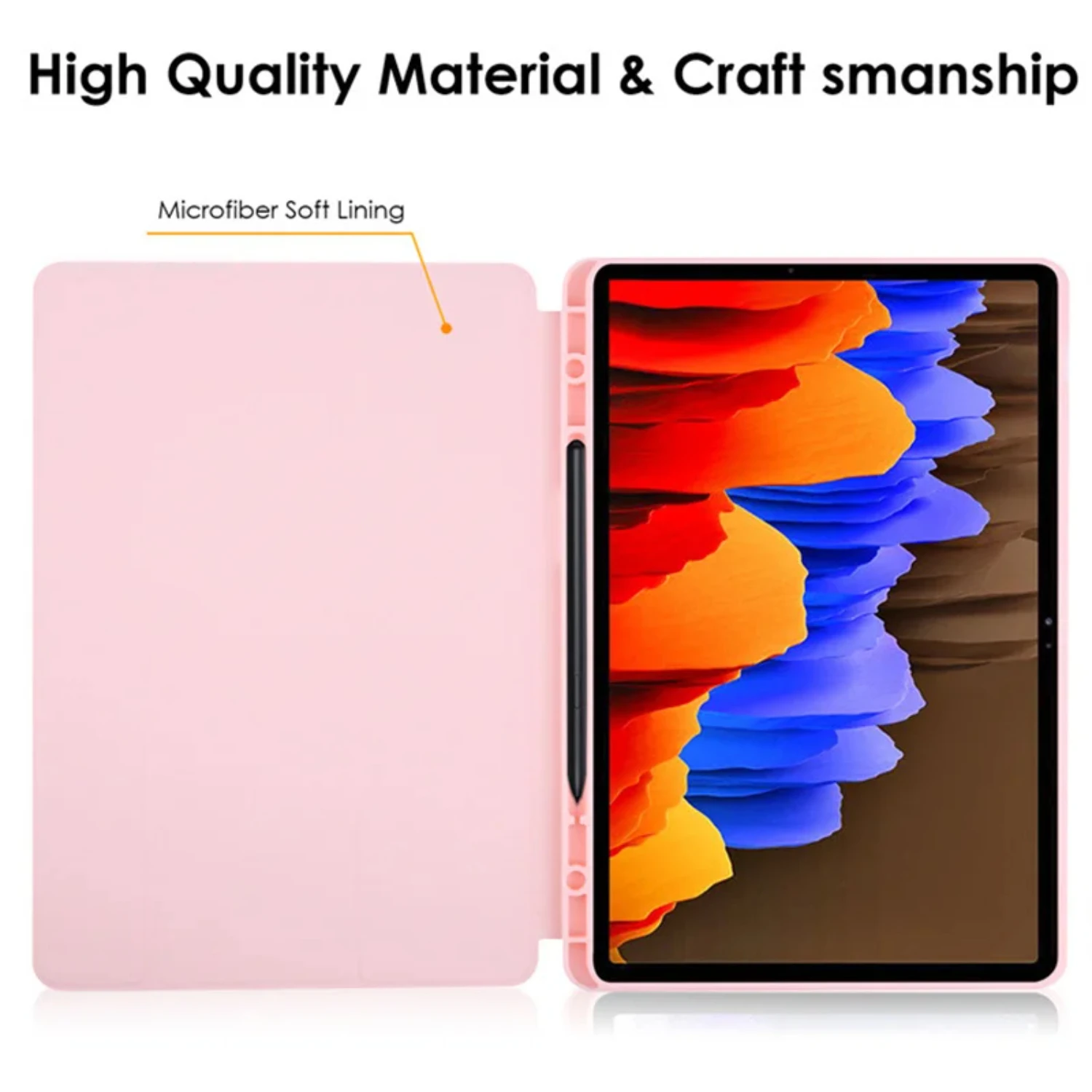Складной чехол Tab S8/S7 11 incn S6 Lite 10 4 2022 S7 Plus FE S8 12 с держателем для ручки планшета