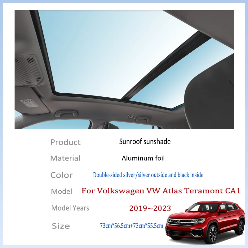 Фото Для Volkswagen VW Atlas Teramont CA1 2019 ~ 2023 MK1 автомобильные солнцезащитные козырьки, автомобильный люк на крыше, солнцезащитный козырек, защита от УФ-лучей, аксессуары №2
