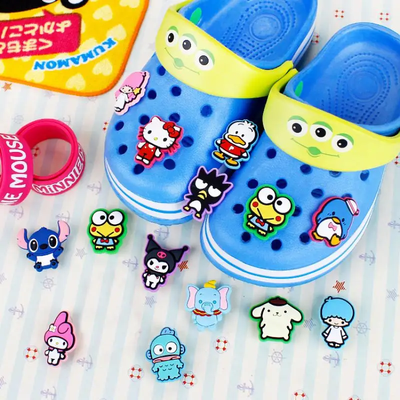

1 шт. кавайные Подвески Sanrios Croc аниме Kuromi Melody Cinnamoroll Пряжка для обуви Hellokitty Diy аксессуары садовые сандалии Декор подарок